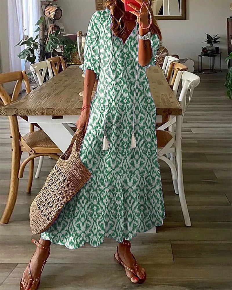 Sophia - Boho Vintage Summer Dress - Ferlora