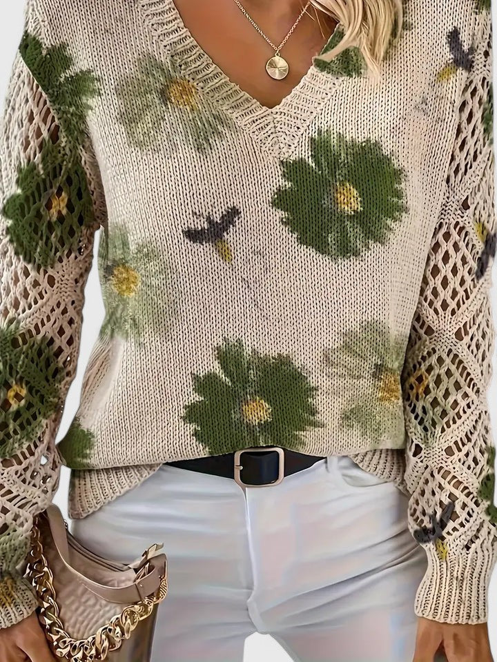 Ferlora™ | Floral Sweater for Timeless Elegance