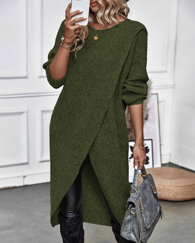 Addison™ - Comfortable Irregular Style Sweater Dress - Ferlora
