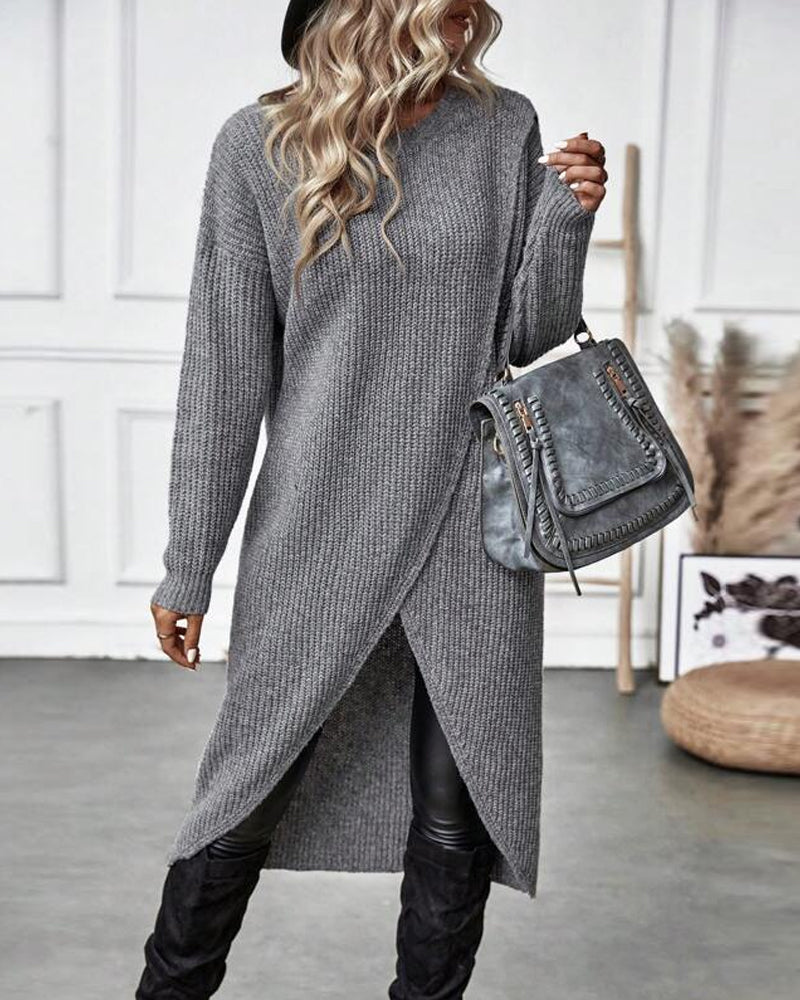Addison™ - Comfortable Irregular Style Sweater Dress - Ferlora