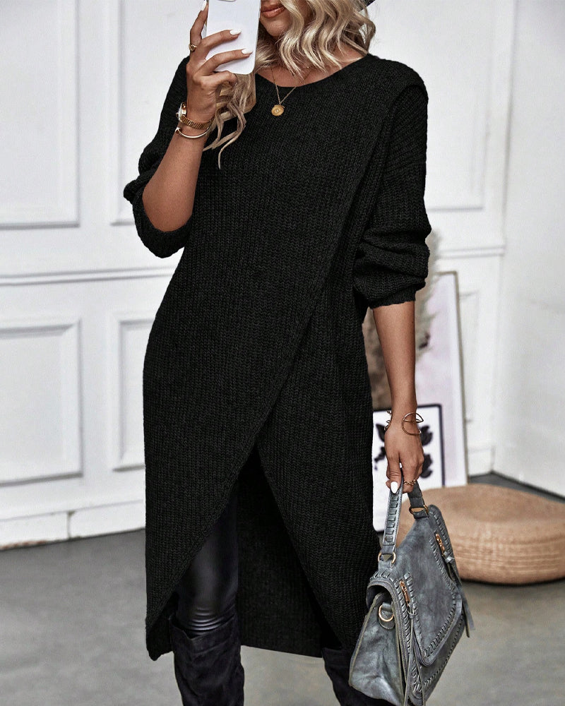 Addison™ - Comfortable Irregular Style Sweater Dress - Ferlora