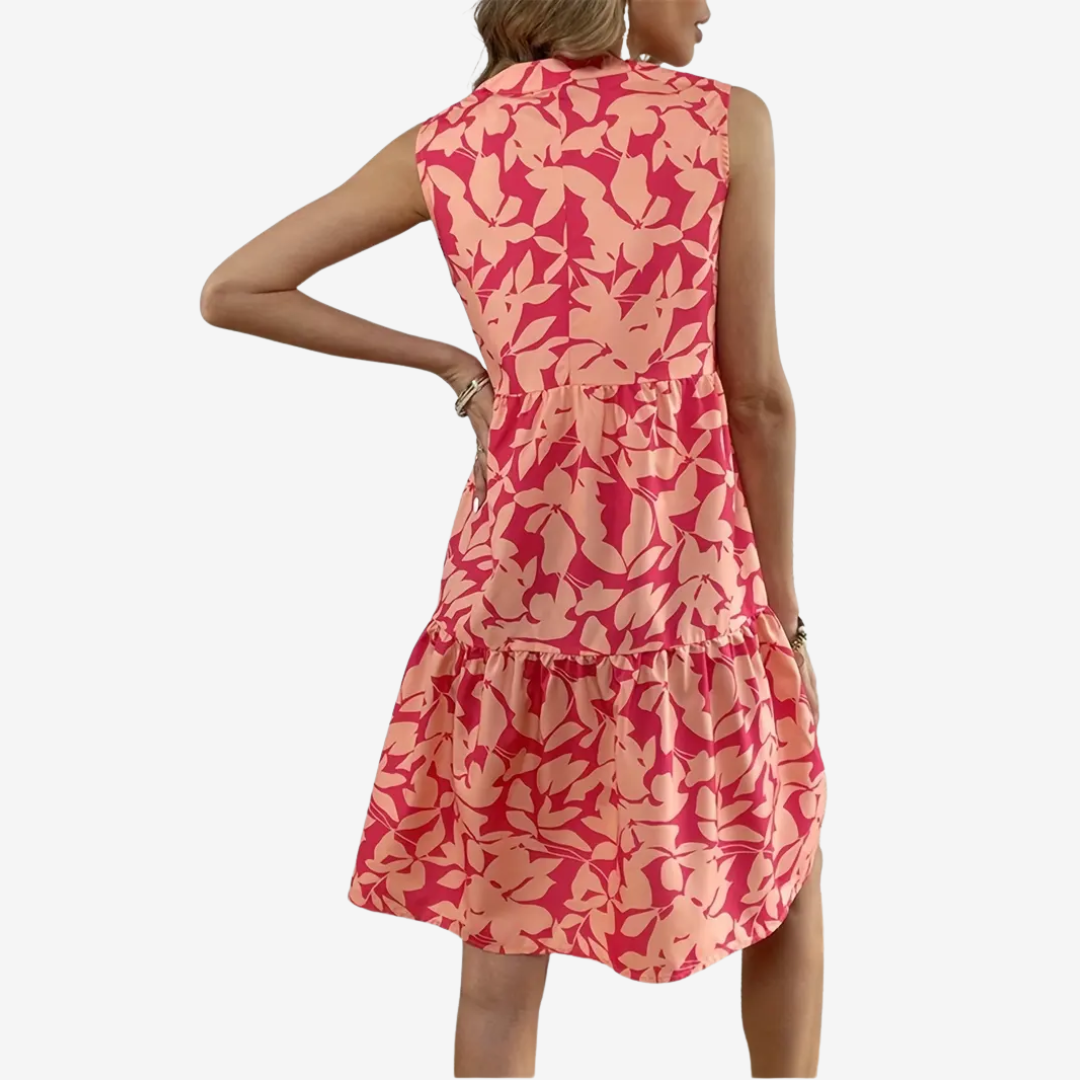 Ferlora™ | Playful Floral Midi Dress for Sunlit Days