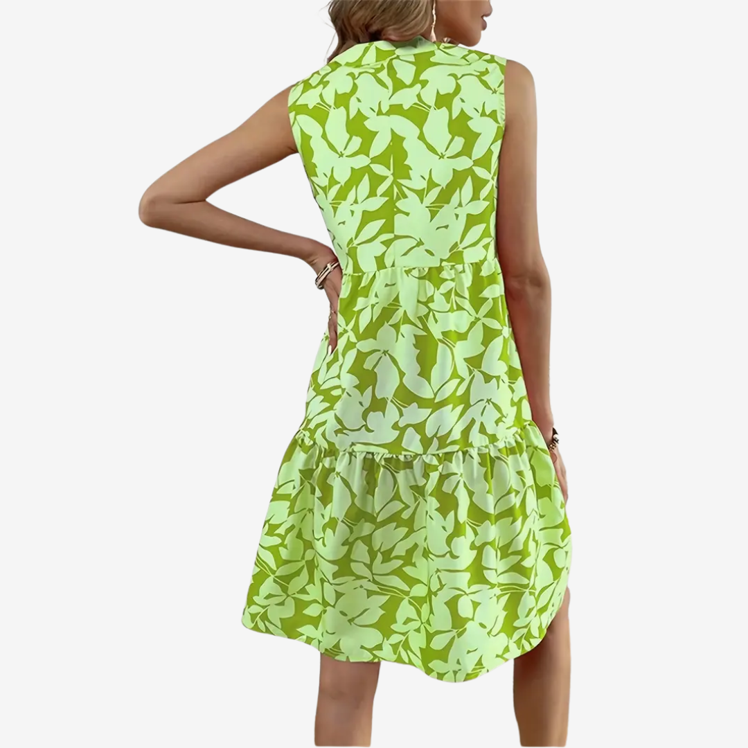 Ferlora™ | Playful Floral Midi Dress for Sunlit Days