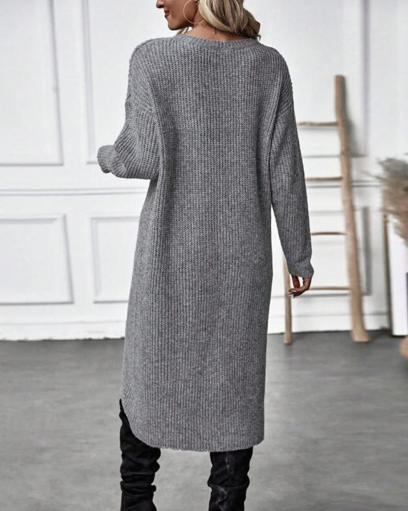 Addison™ - Comfortable Irregular Style Sweater Dress - Ferlora