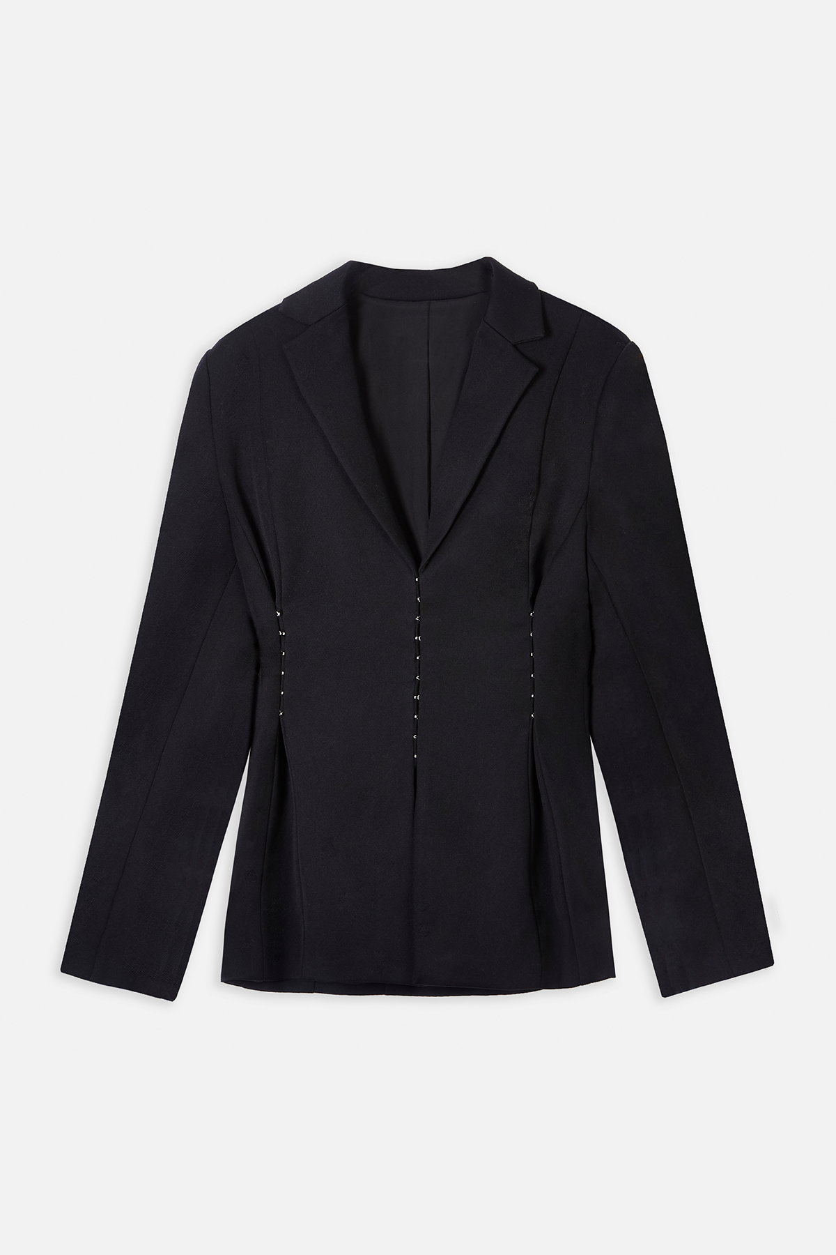 Hook & Eye Hourglass Blazer - Black - Ferlora