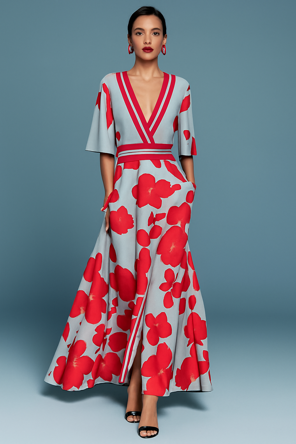Michelle™ - Elegant Floral Wrap Dress