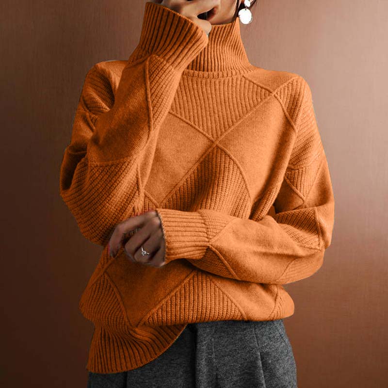 Ferlora™ | Talbot™ Textured Turtleneck Knit Sweater