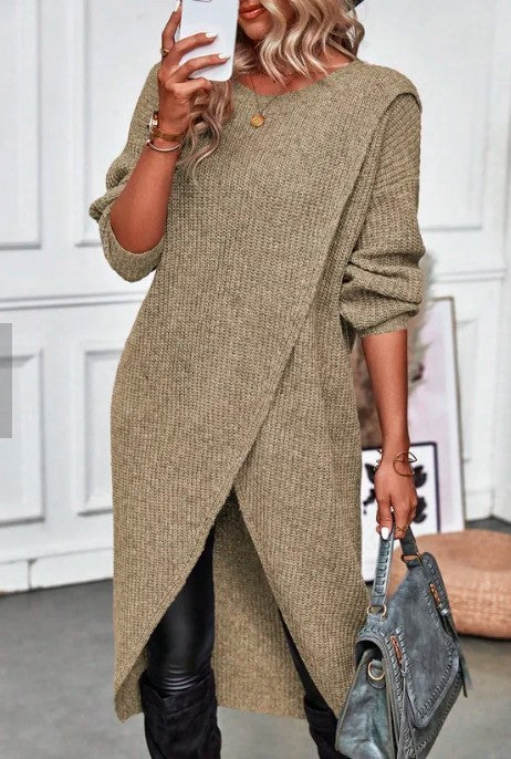 Addison™ - Comfortable Irregular Style Sweater Dress - Ferlora