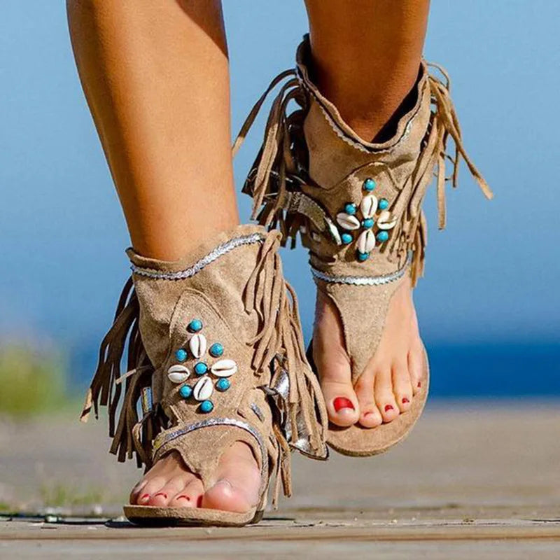 Victoria™ - Retro Fringe Boho Sandals - Ferlora
