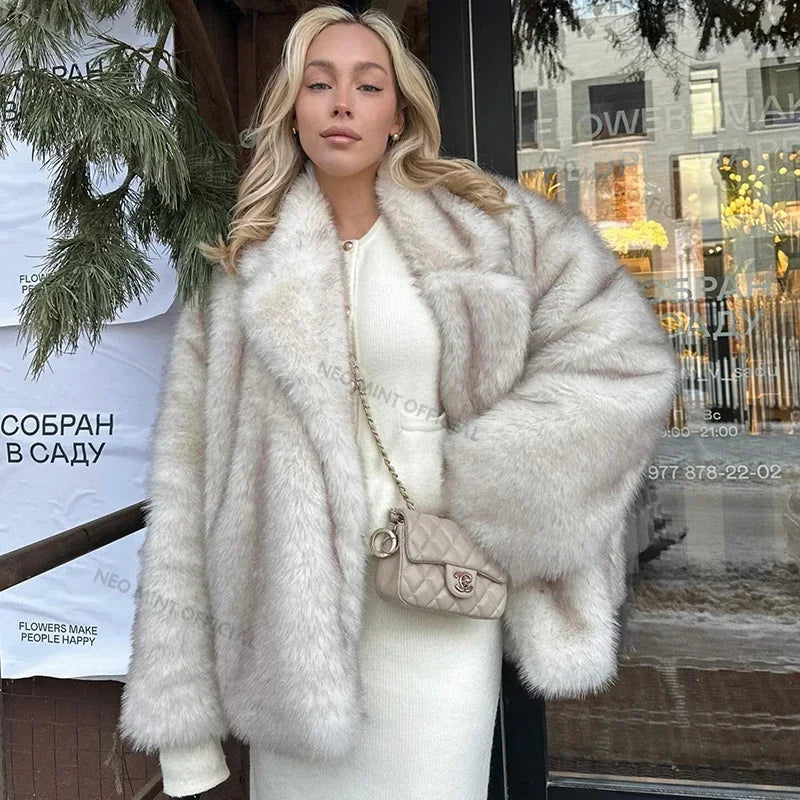 Ferlora™ | Amélie Gradient Faux Fur Coat