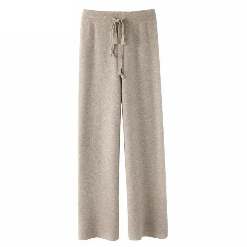 Ferlora™ | Céleste Wool Wide-Leg Pants – Ivory