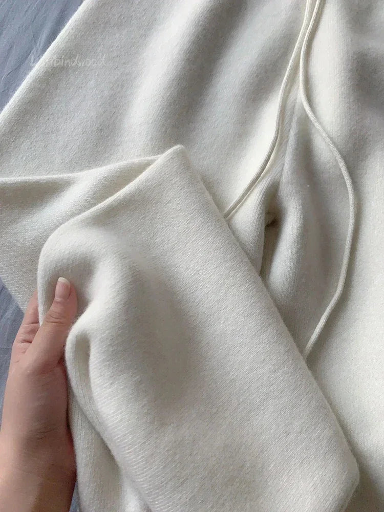 Ferlora™ | Céleste Wool Wide-Leg Pants – Ivory