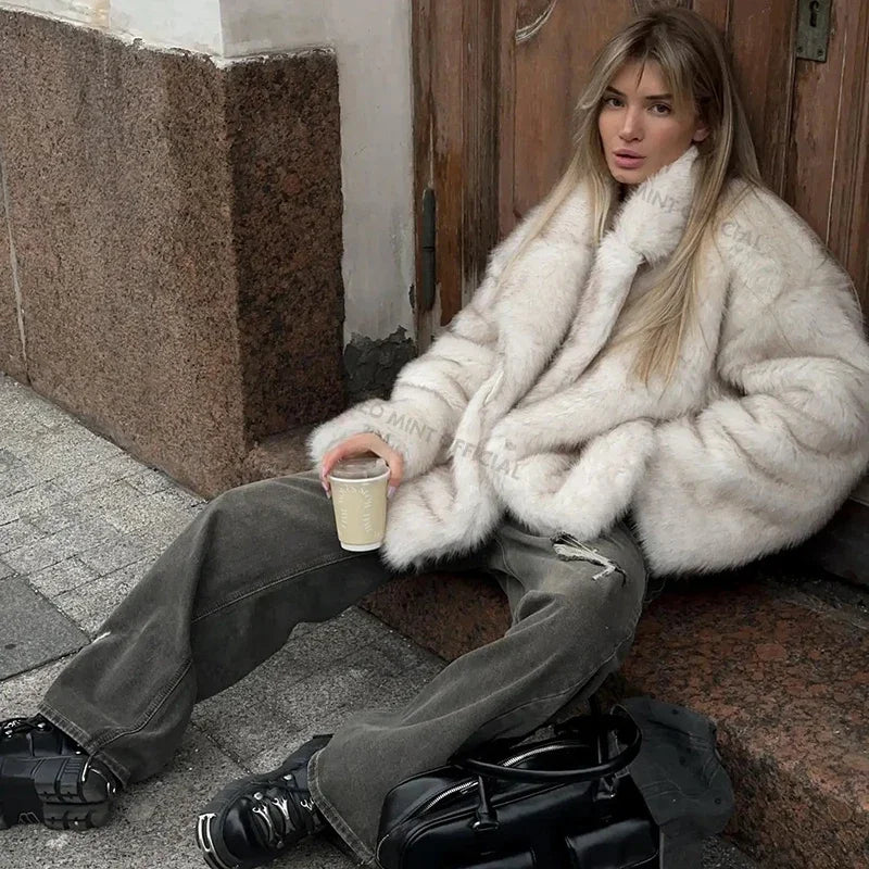 Ferlora™ | Amélie Gradient Faux Fur Coat