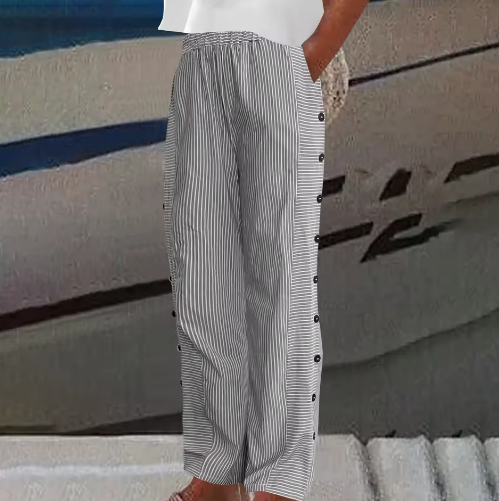 REA | COMFORTABLE STRIPED CASUAL PANTS - Ferlora