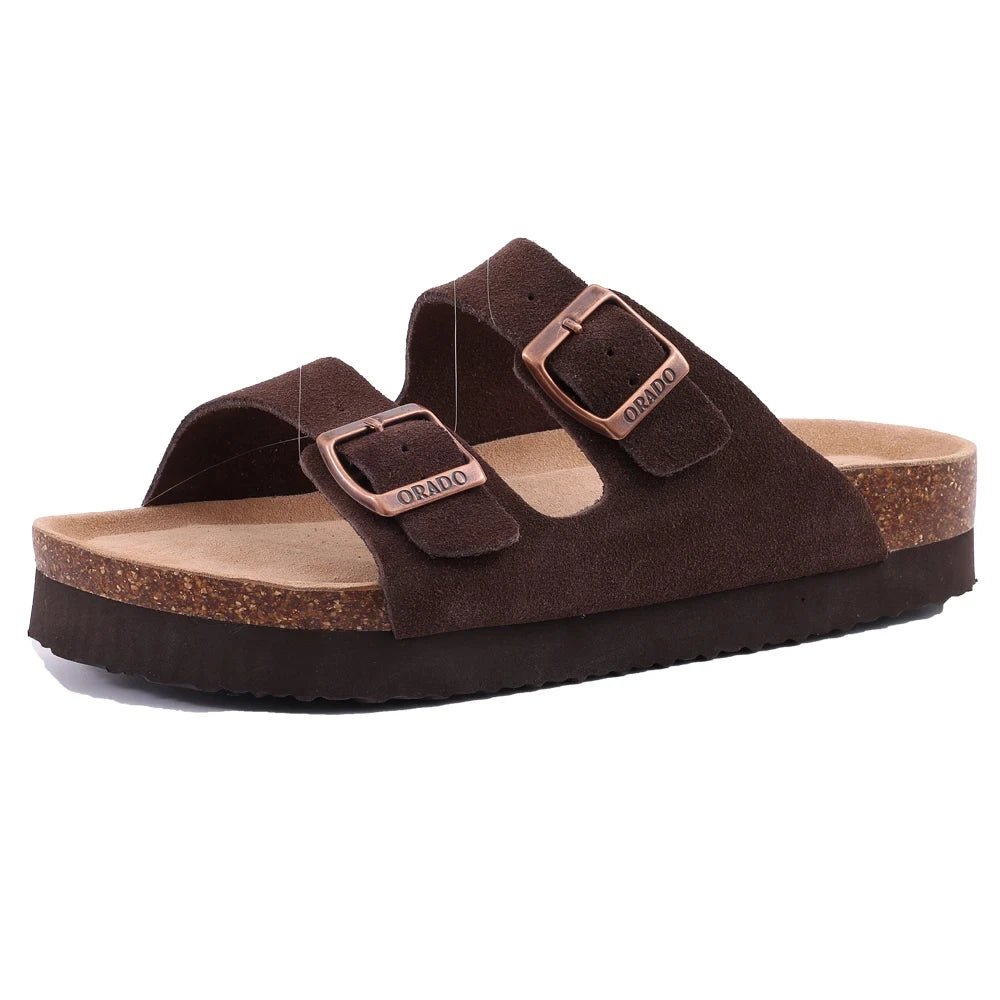 Ferlora™ | Emilia Suede Cloud-Comfort Cork Sandal - Ferlora