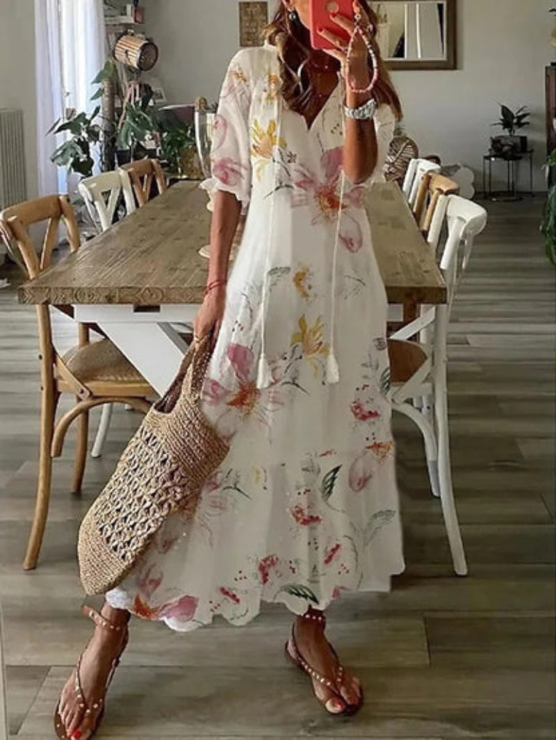 Sophia - Boho Vintage Summer Dress - Ferlora