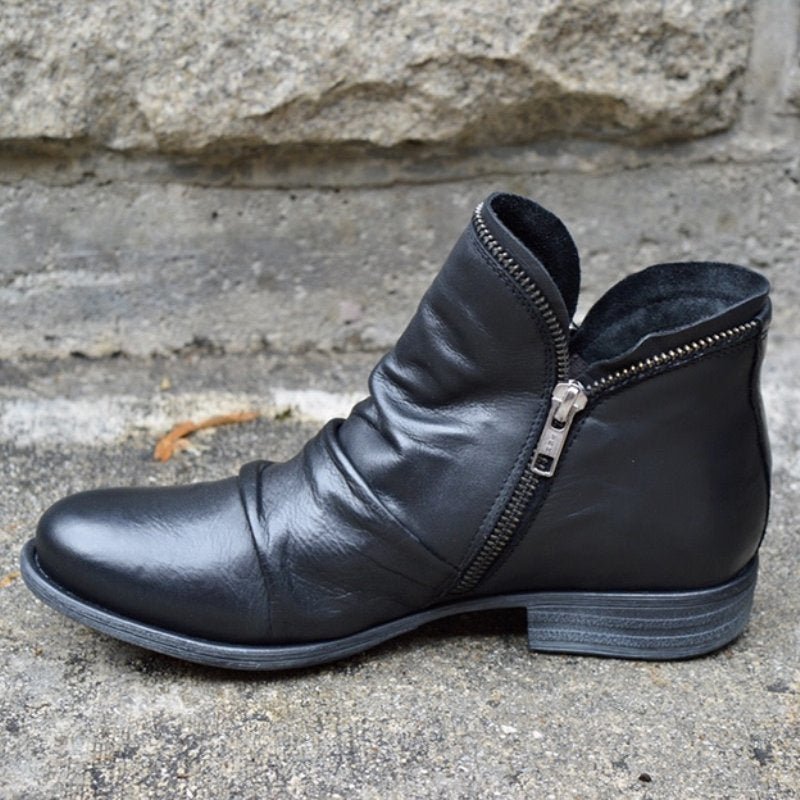 Victoria™ – Vegan Leather Boots with Practical Zipper