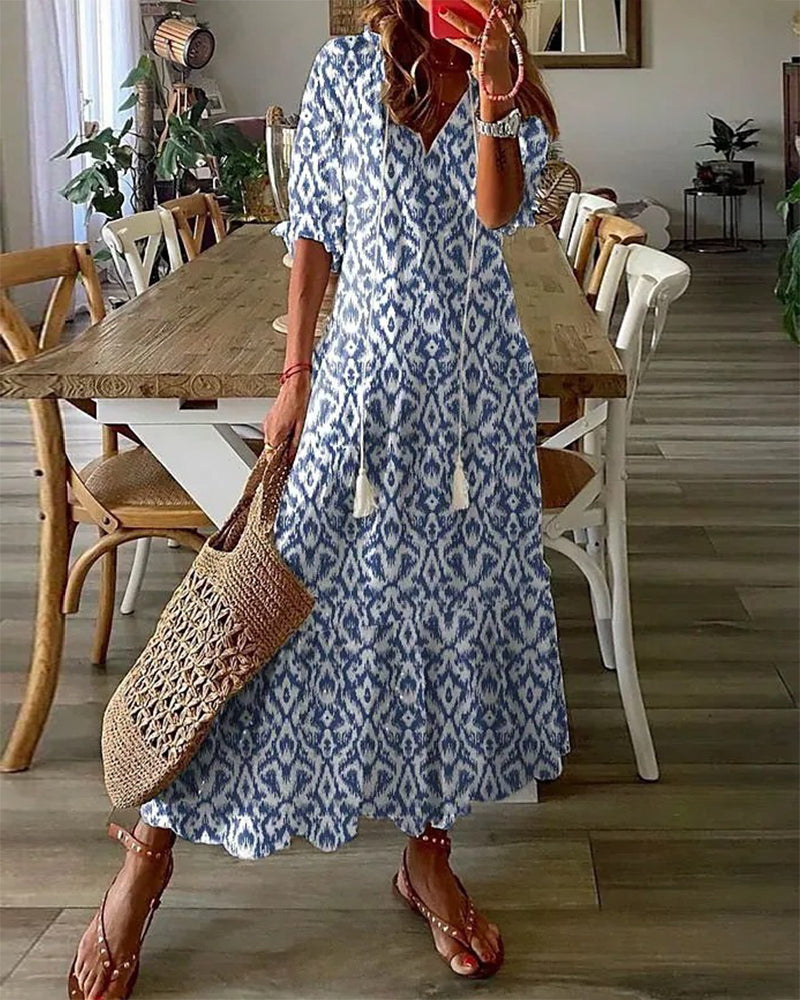 Sophia - Boho Vintage Summer Dress - Ferlora