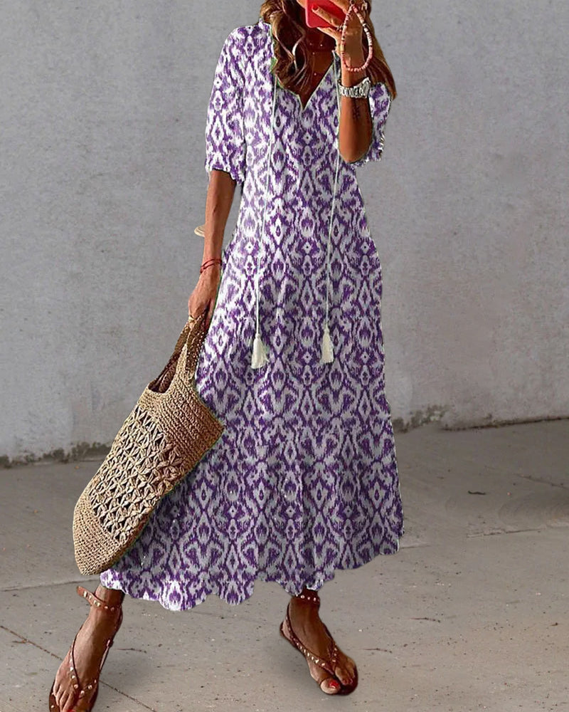 Sophia - Boho Vintage Summer Dress - Ferlora