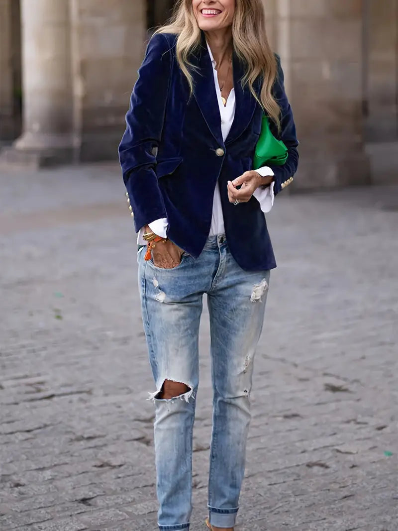 Ferlora™ | Elegant Velvet Blazer for Effortless Seasonal Sophistication