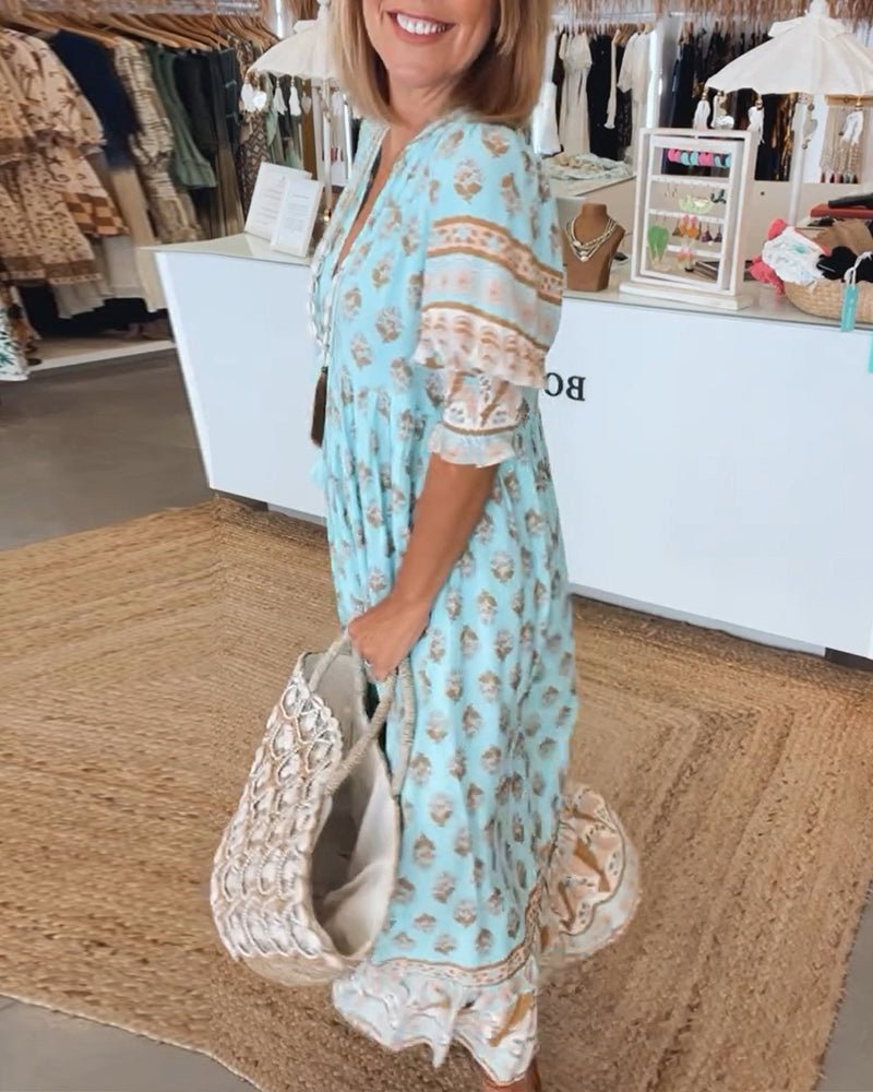 Ferlora™ | Chic Floral V-Neck Dress