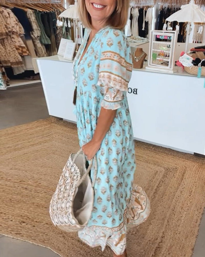 Ferlora™ | Chic Floral V-Neck Dress