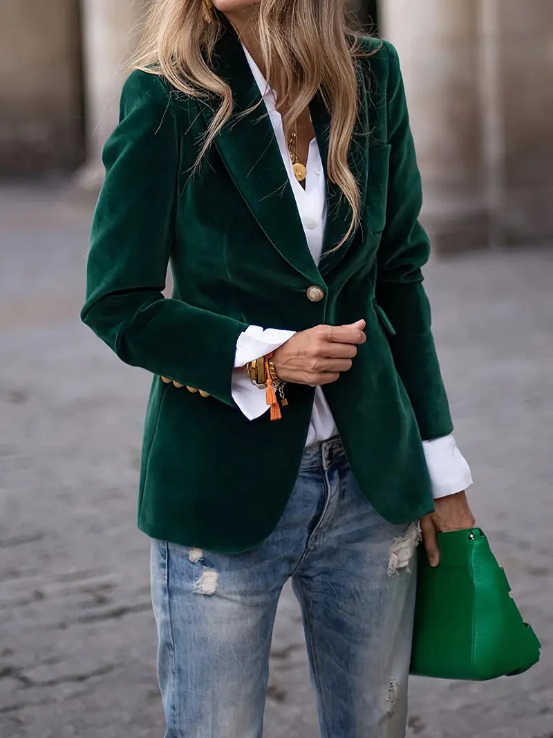 Ferlora™ | Elegant Velvet Blazer for Effortless Seasonal Sophistication