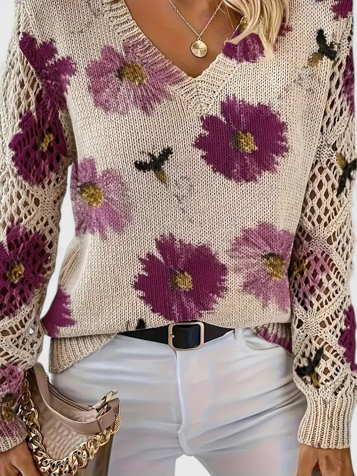 Ferlora™ | Floral Sweater for Timeless Elegance