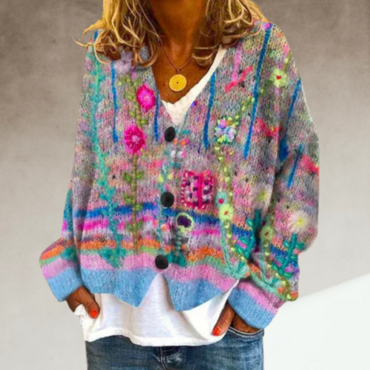 Ferlora™ | Floral Cardigan for Artistic Everyday Elegance