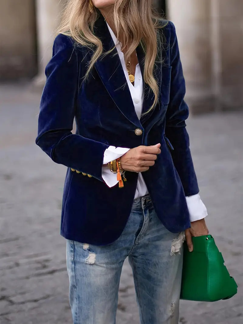 Savannah™ - Elegant Velvet Blazer - Ferlora