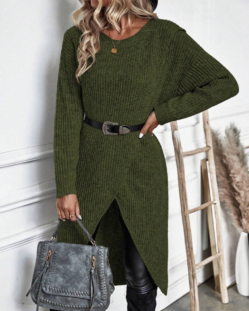 Addison™ - Comfortable Irregular Style Sweater Dress - Ferlora