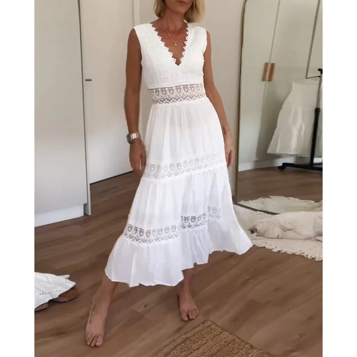 Ferlora™ | Timeless Lace-Detail Summer Dress for Effortless Elegance