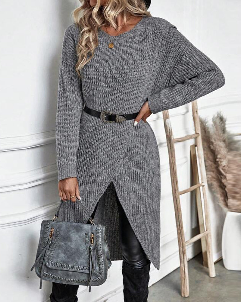Addison™ - Comfortable Irregular Style Sweater Dress - Ferlora