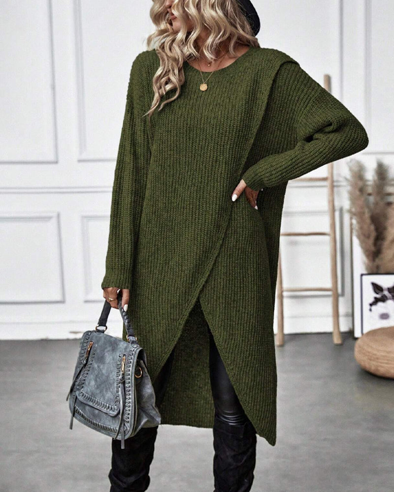 Addison™ - Comfortable Irregular Style Sweater Dress - Ferlora
