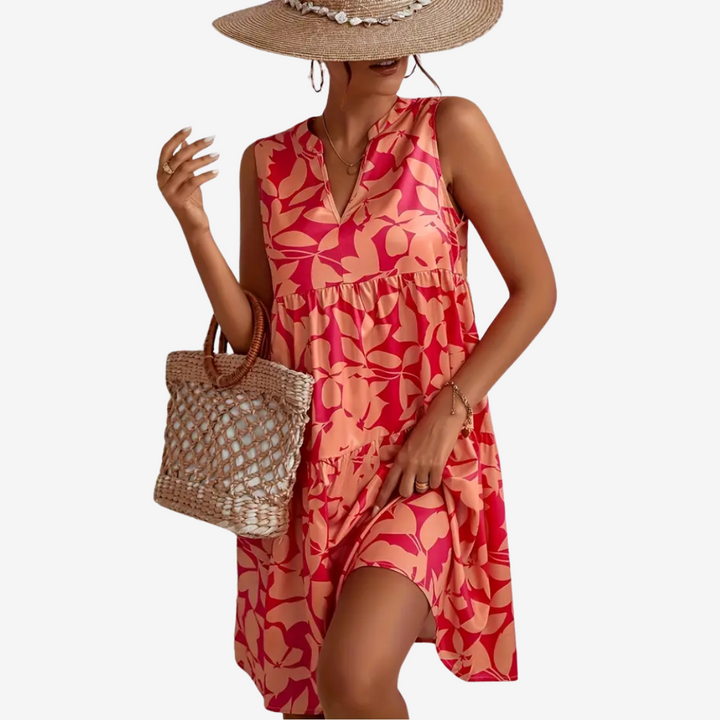 Ferlora™ | Playful Floral Midi Dress for Sunlit Days
