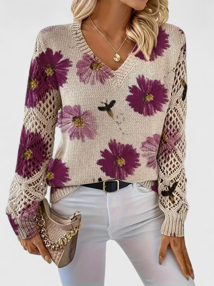 Ferlora™ | Floral Sweater for Timeless Elegance