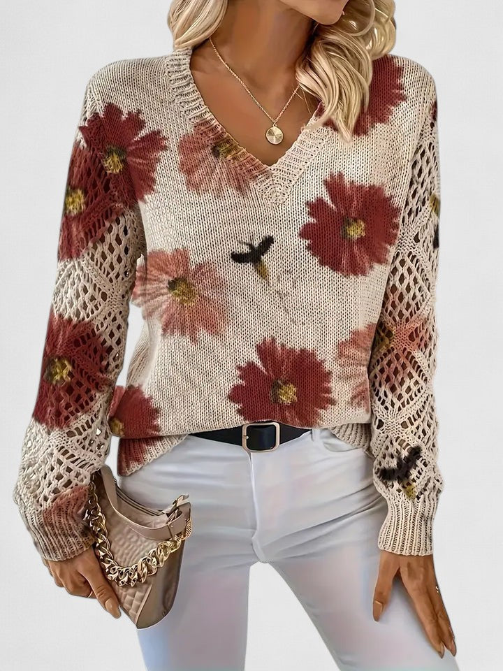 Ferlora™ | Floral Sweater for Timeless Elegance