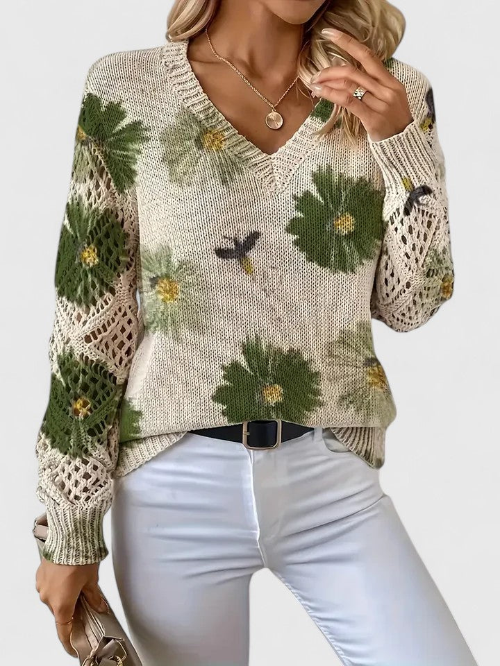 Ferlora™ | Floral Sweater for Timeless Elegance