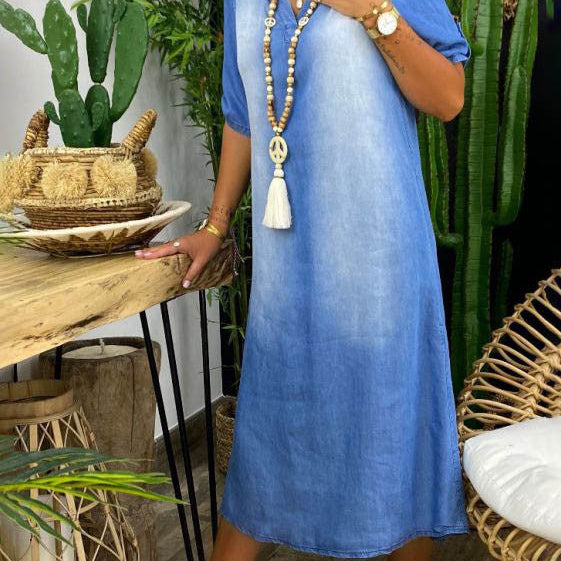 Ferlora™ | Relaxed V-Neck Summer Tunic Dress