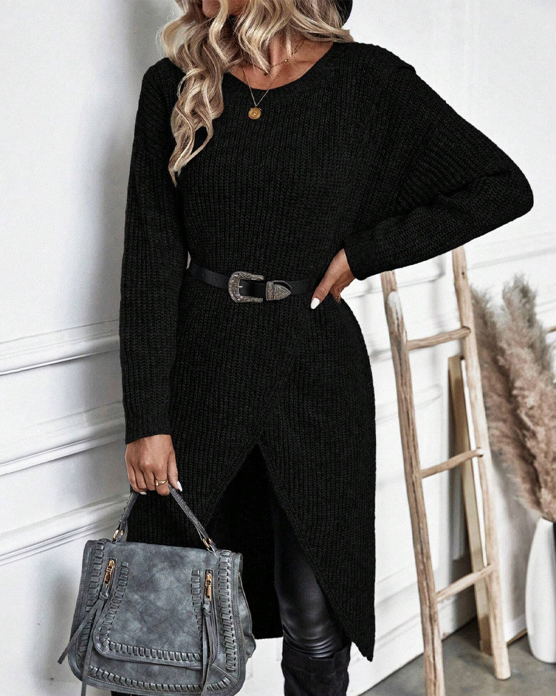 Addison™ - Comfortable Irregular Style Sweater Dress - Ferlora