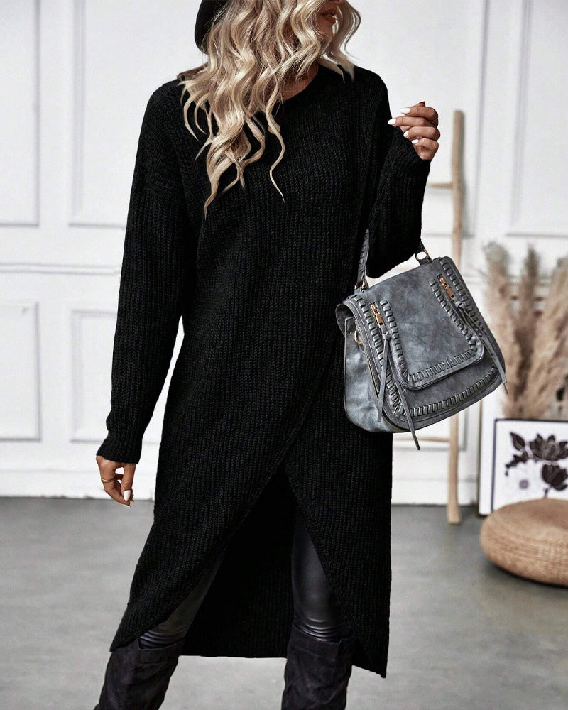 Addison™ - Comfortable Irregular Style Sweater Dress - Ferlora