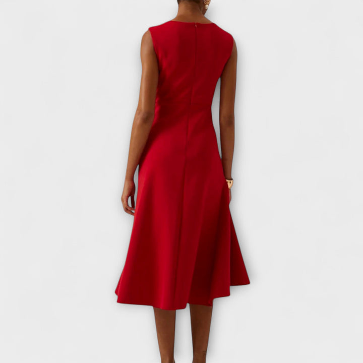 Ferlora™ | Draped Asymmetrical Midi Dress