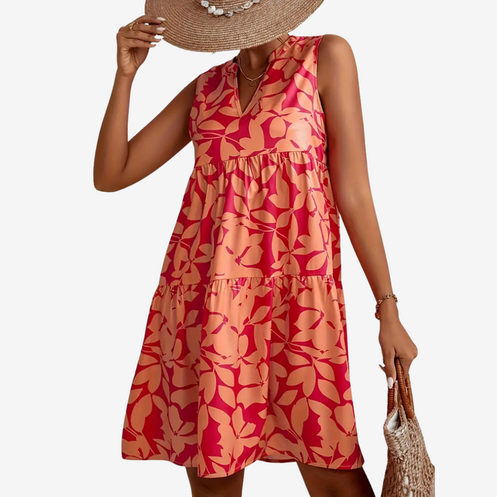 Ferlora™ | Playful Floral Midi Dress for Sunlit Days