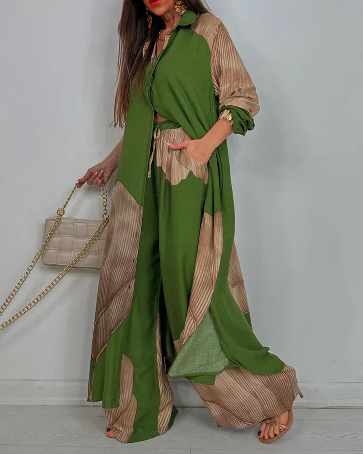 Ferlora™ |Effortless Artistic Blouse & Trousers Set