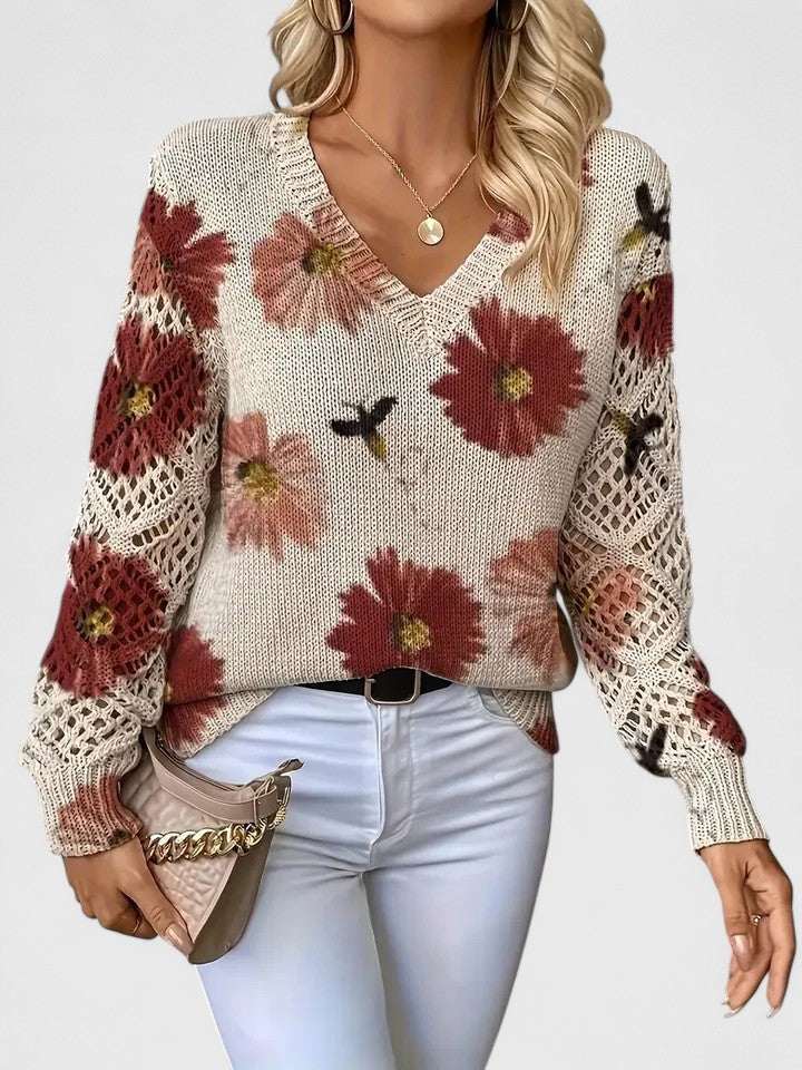 Ferlora™ | Floral Sweater for Timeless Elegance
