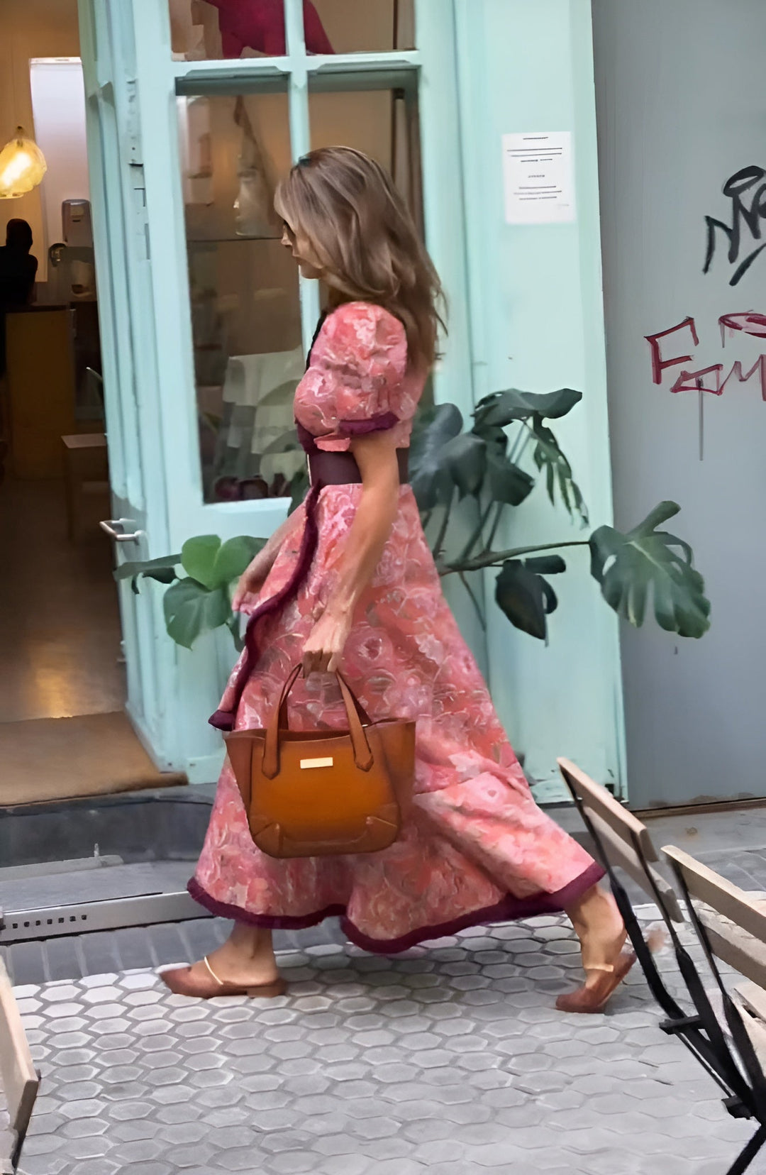 Ferlora™ | Elegant Rose Maxi Dress with Soft Feminine Charm