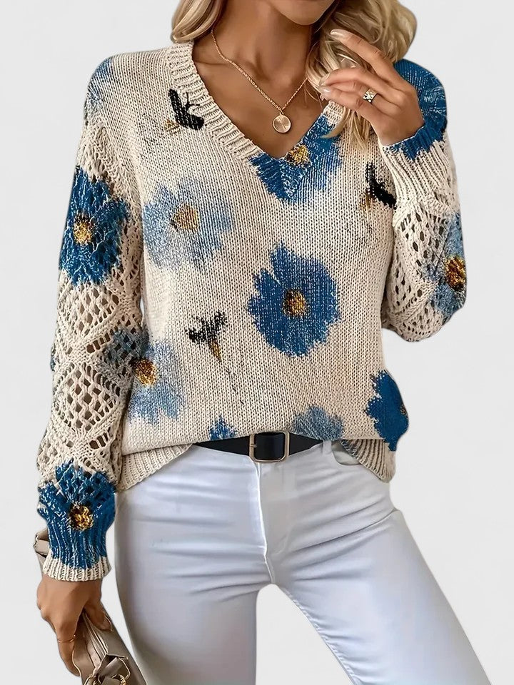 Ferlora™ | Floral Sweater for Timeless Elegance
