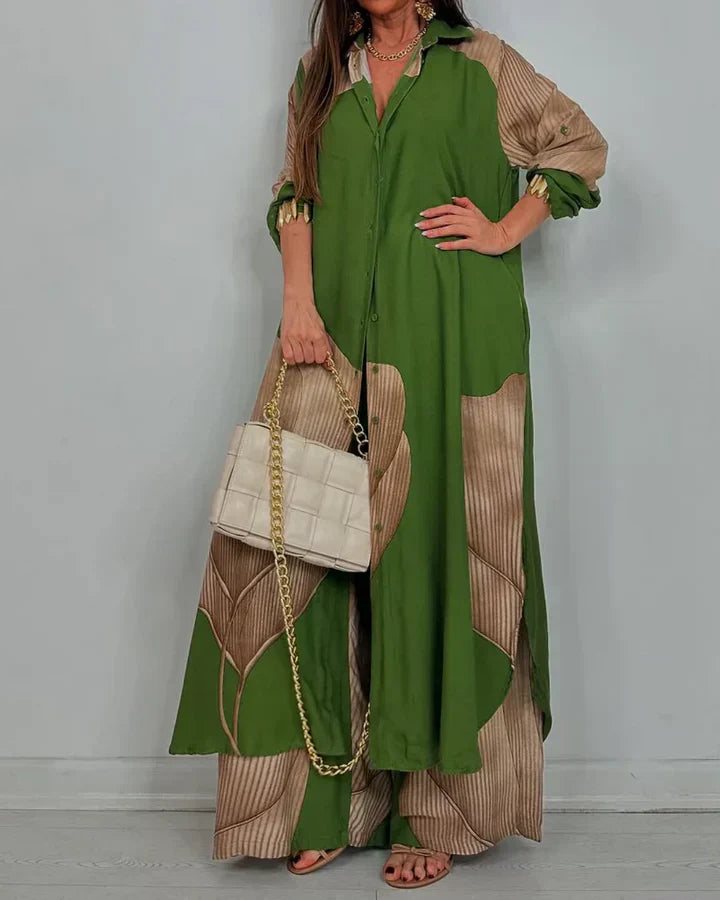 Ferlora™ |Effortless Artistic Blouse & Trousers Set