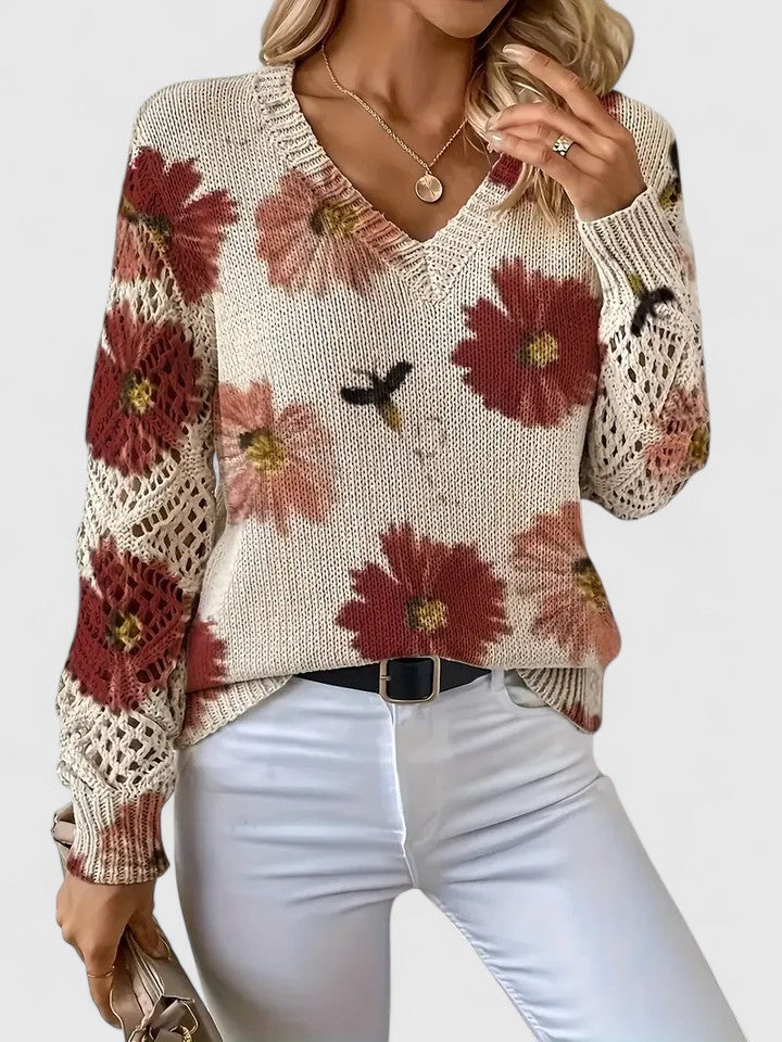 Ferlora™ | Floral Sweater for Timeless Elegance