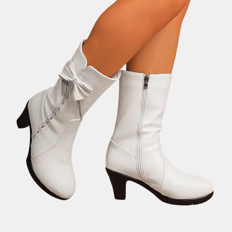 Natalia™ - Vintage Bow  Vegan Leather Boots